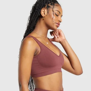 Discount Gymshark Everyday Seamless Sports Bra BurgundyBrown