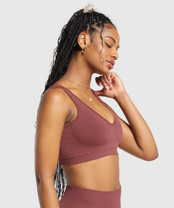 Discount Gymshark Everyday Seamless Sports Bra BurgundyBrown