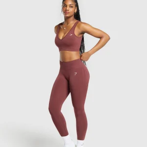 Discount Gymshark Everyday Seamless Sports Bra BurgundyBrown