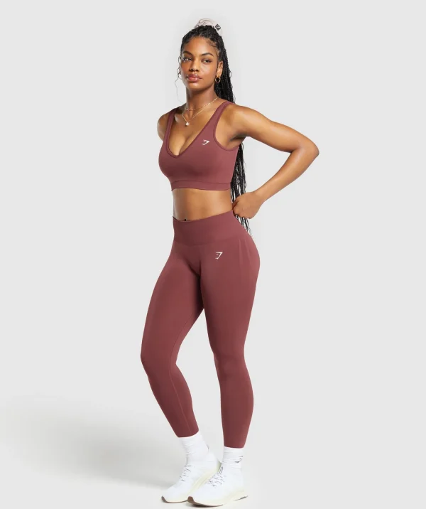 Discount Gymshark Everyday Seamless Sports Bra BurgundyBrown