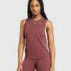 Fashion Gymshark Everyday Seamless Tank BurgundyBrown