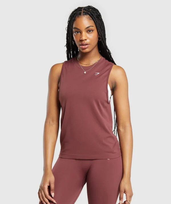 Fashion Gymshark Everyday Seamless Tank BurgundyBrown