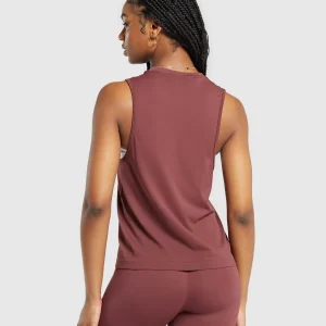 Fashion Gymshark Everyday Seamless Tank BurgundyBrown