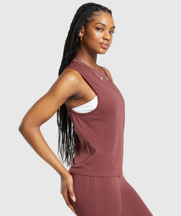 Fashion Gymshark Everyday Seamless Tank BurgundyBrown