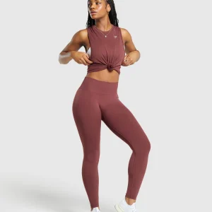 Fashion Gymshark Everyday Seamless Tank BurgundyBrown