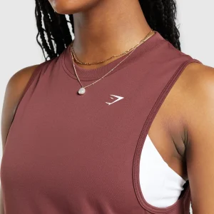 Fashion Gymshark Everyday Seamless Tank BurgundyBrown