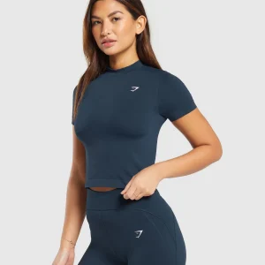 Discount Gymshark Everyday Seamless Tight Fit Tee Navy