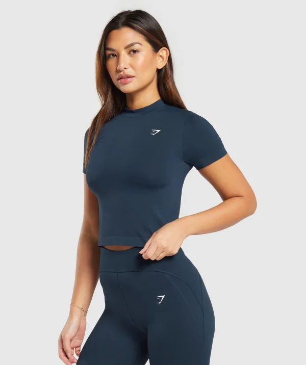 Discount Gymshark Everyday Seamless Tight Fit Tee Navy