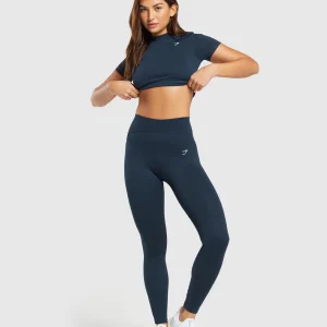 Discount Gymshark Everyday Seamless Tight Fit Tee Navy