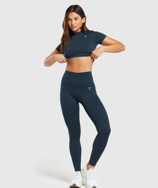 Discount Gymshark Everyday Seamless Tight Fit Tee Navy