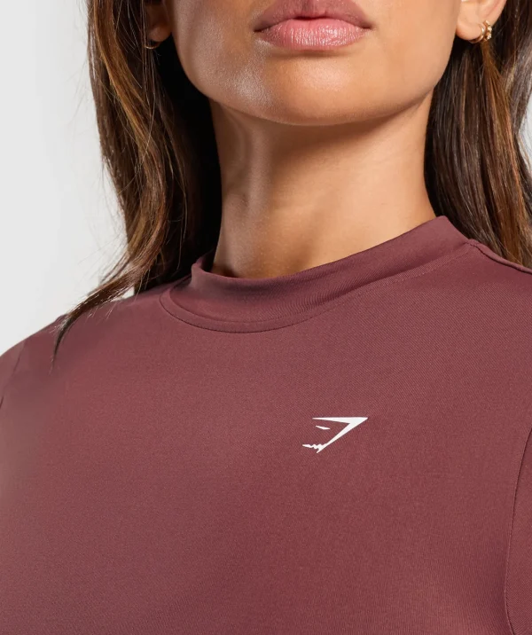 Sale Gymshark Everyday Seamless Tight Fit Tee BurgundyBrown