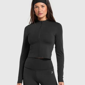 Sale Gymshark Everyday Seamless Zip Tracktop Black