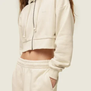 Outlet Gymshark everywear Cropped Zip Hoodie OatWhite