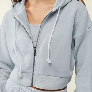 New Gymshark everywear Cropped Zip Hoodie IceGrey