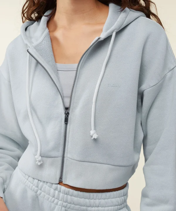 New Gymshark everywear Cropped Zip Hoodie IceGrey