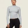 Online Gymshark everywear Long Sleeve Ribbed Turtle Neck IceGrey