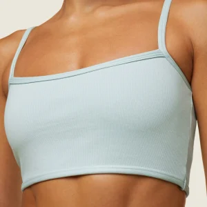 Online Gymshark everywear Ribbed Bandeau Bra CoolTurquoise