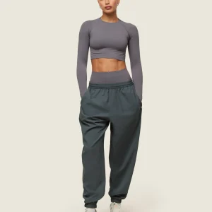 Outlet Gymshark everywear Seamless Long Sleeve Crop Top BrushedGrey