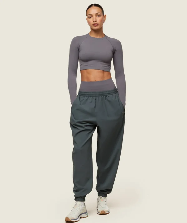 Outlet Gymshark everywear Seamless Long Sleeve Crop Top BrushedGrey