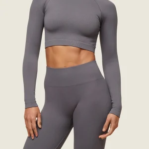 Outlet Gymshark everywear Seamless Long Sleeve Crop Top BrushedGrey