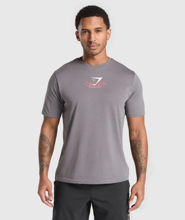 Online Gymshark Fitness Apparel Functional T-Shirt BrushedGrey