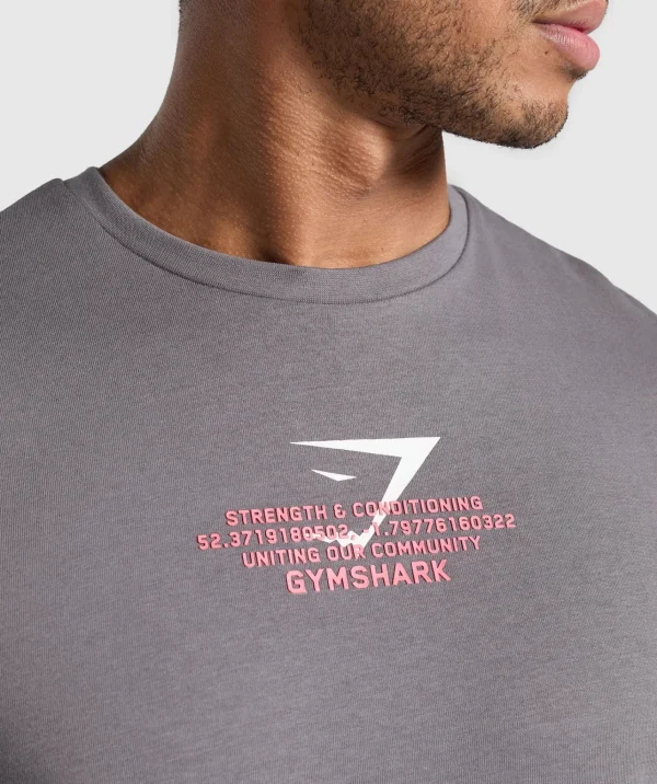 Online Gymshark Fitness Apparel Functional T-Shirt BrushedGrey