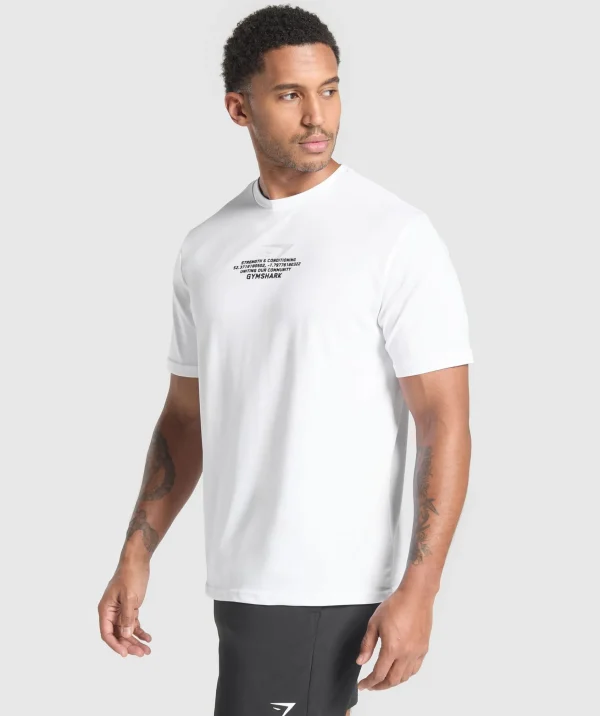 Outlet Gymshark Fitness Apparel Functional T-Shirt White