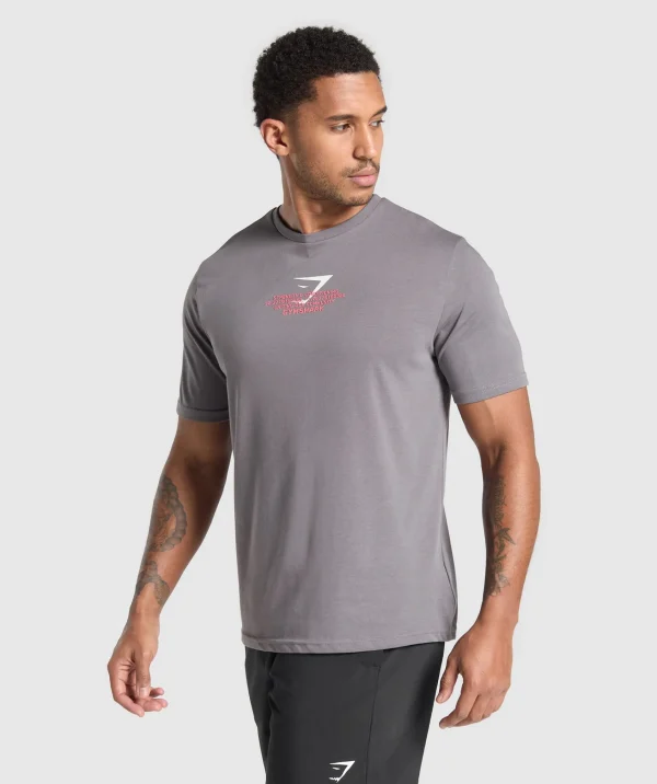 Online Gymshark Fitness Apparel Functional T-Shirt BrushedGrey