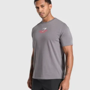 Online Gymshark Fitness Apparel Functional T-Shirt BrushedGrey