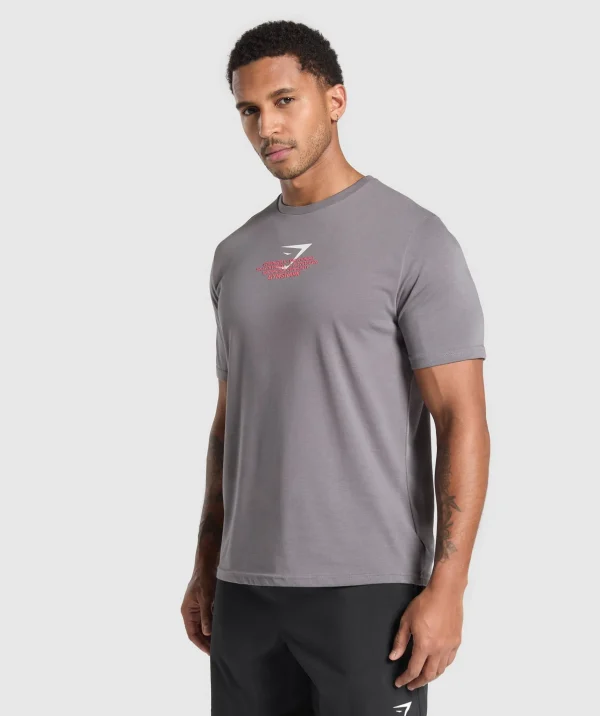 Online Gymshark Fitness Apparel Functional T-Shirt BrushedGrey