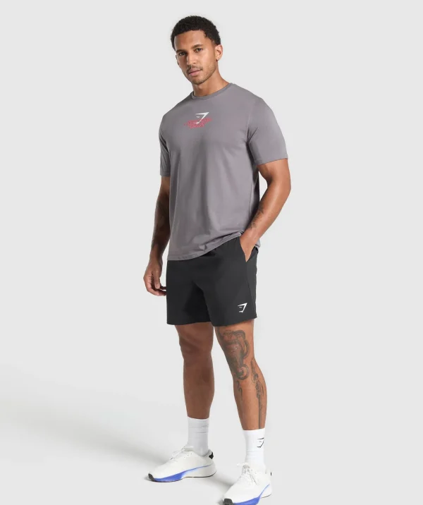 Online Gymshark Fitness Apparel Functional T-Shirt BrushedGrey