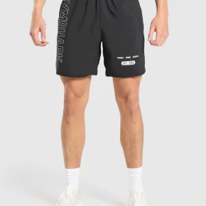 Online Gymshark Fitness Graphic Shorts Black