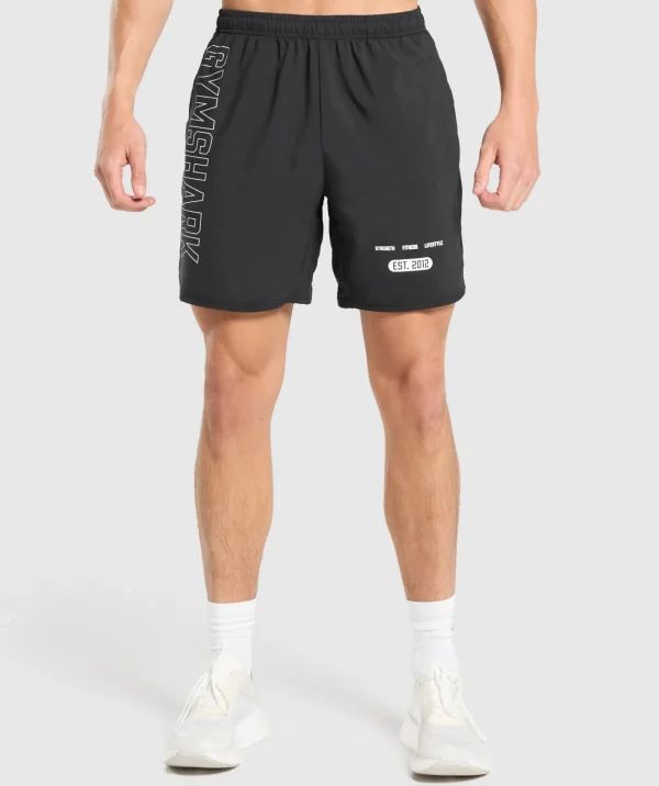 Online Gymshark Fitness Graphic Shorts Black