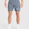 Clearance Gymshark Fitness Graphic Shorts IronBlue