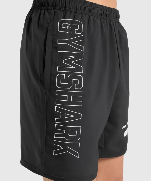 Online Gymshark Fitness Graphic Shorts Black