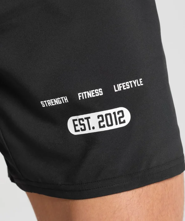 Online Gymshark Fitness Graphic Shorts Black