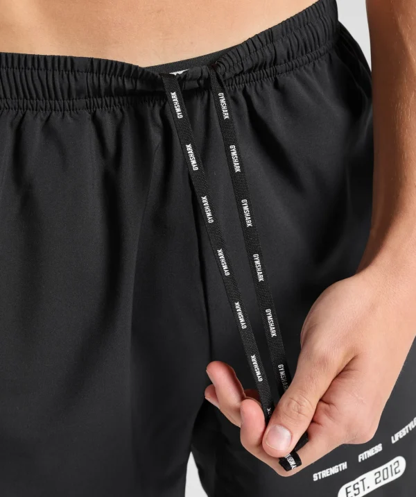 Online Gymshark Fitness Graphic Shorts Black