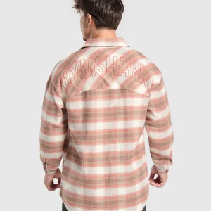 Discount Gymshark Flannel Shirt SoftWhite