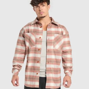 Discount Gymshark Flannel Shirt SoftWhite