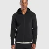 Outlet Gymshark Flat Knit Zip Up Hoodie Black