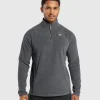 Sale Gymshark Fleece 1/4 Zip Black/GraphiteGrey