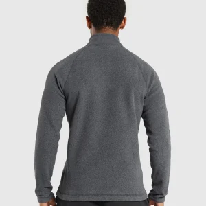 Sale Gymshark Fleece 1/4 Zip Black/GraphiteGrey