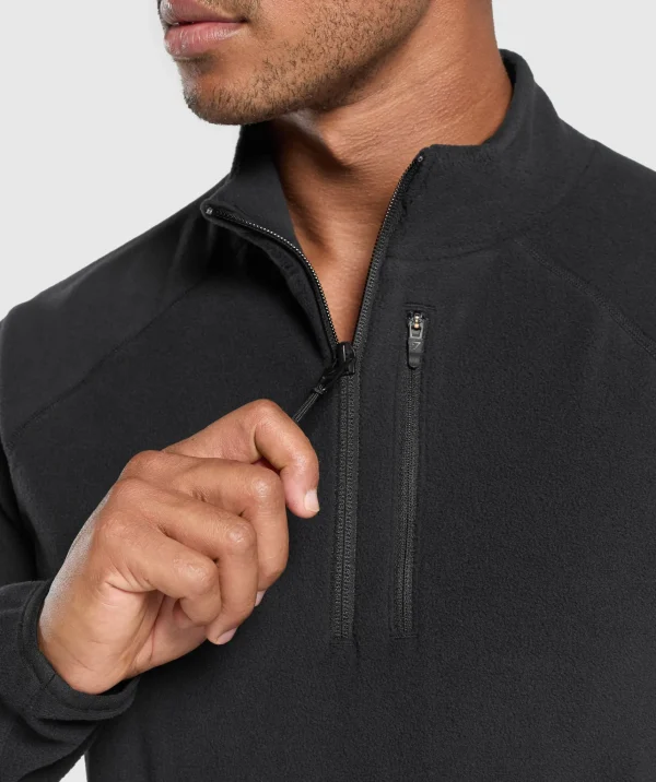 Discount Gymshark Fleece 1/4 Zip Black