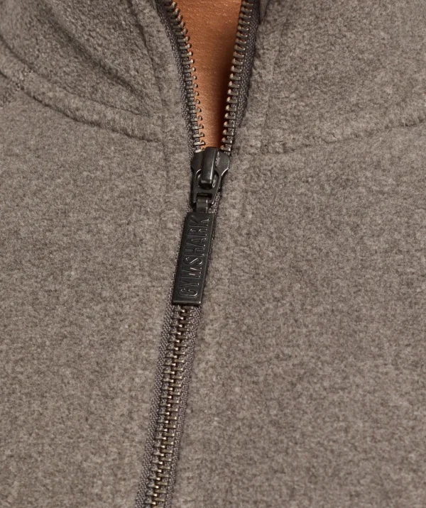 Hot Gymshark Fleece 1/4 Zip CamoBrown/SandBrown