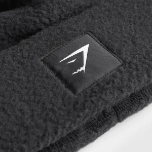 Hot Gymshark Fleece Beanie Black