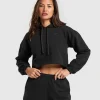 Best Gymshark Fleece Crop Pullover Black