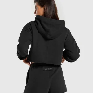 Best Gymshark Fleece Crop Pullover Black