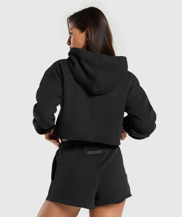 Best Gymshark Fleece Crop Pullover Black