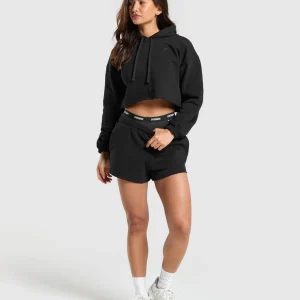 Best Gymshark Fleece Crop Pullover Black