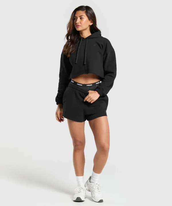 Best Gymshark Fleece Crop Pullover Black